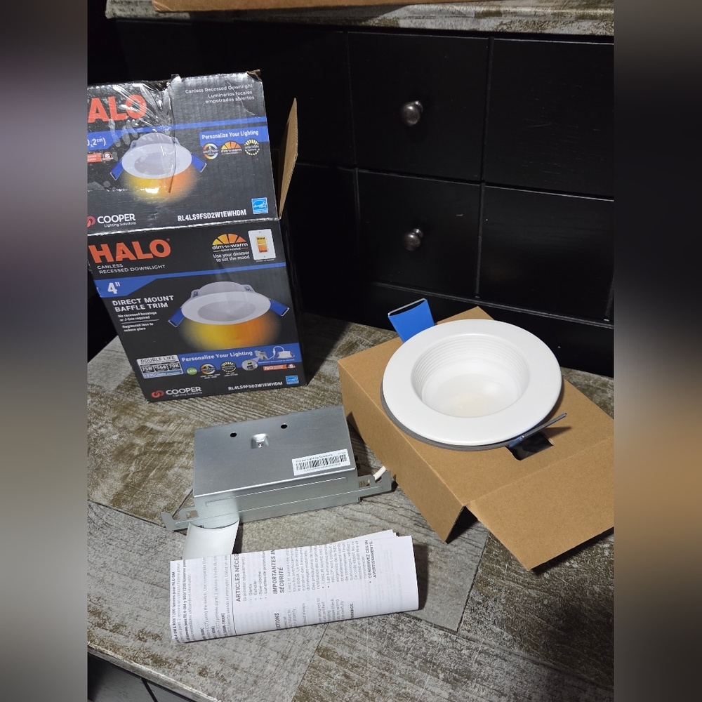 HALO RECESSED DOWNLIGHT 4" DIRECT MOUNT BAFFLE TRIM